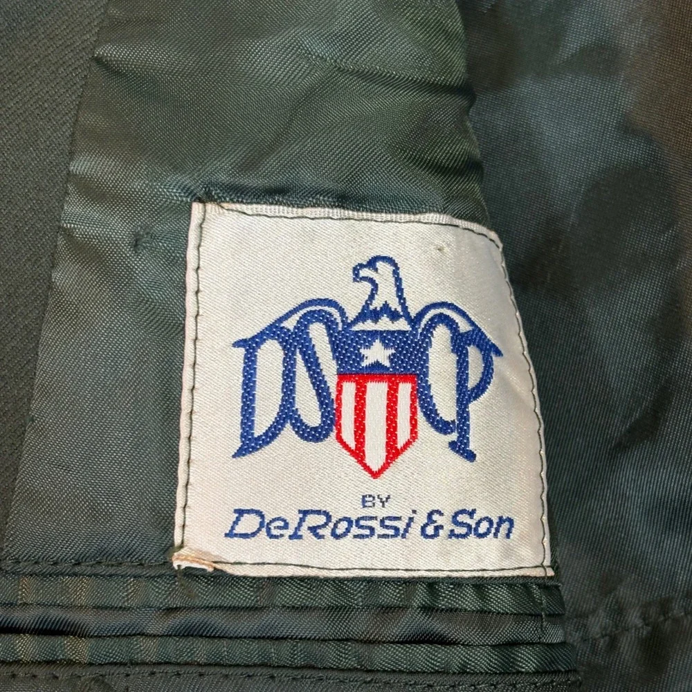 DeRossi & Son coat mens 43L Army Green military dress uniform jacket EUC